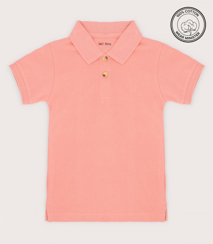 peach polo shirt